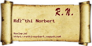 Réthi Norbert névjegykártya